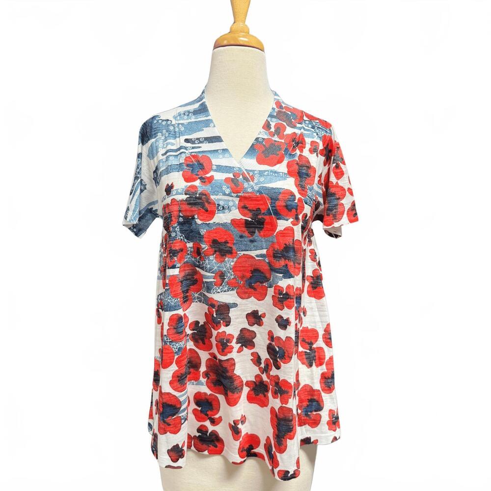 NEW INOAH women's poppy chic a-line top in red